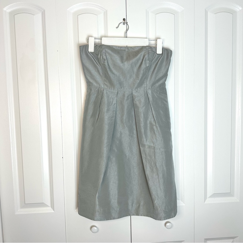 J. Crew silk taffeta strapless mini dress with pockets Size 6P